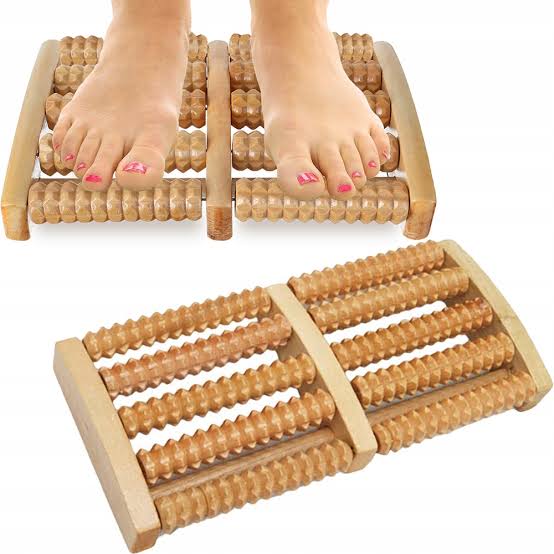Wooden Foot Roller Massager | Manual Reflexology Therapy Tool for Pain Relief, Stress Relaxation & Foot Care